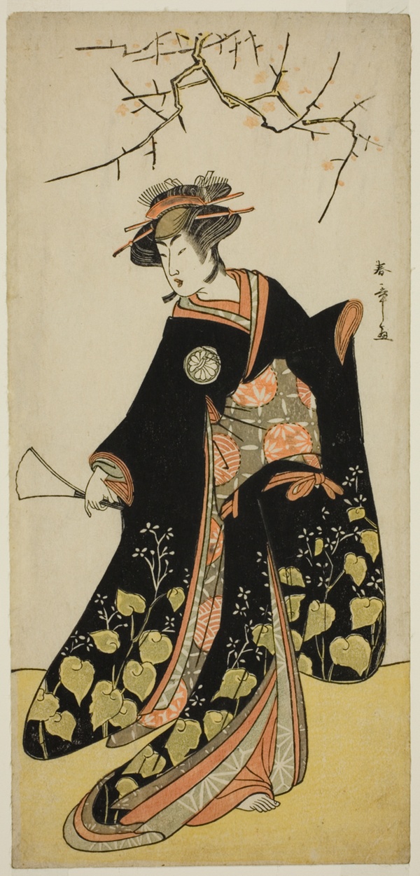 The Actor Segawa Kikunojo III as the Spirit of Joro-gumo (Harlot Spider) Disguised as the Maiko Tsumagiku (?), in the Play Shitenno Tonoi no Kisewata (?), Performed at the Nakamura Theater (?) in the Eleventh Month, 1781 (?)
