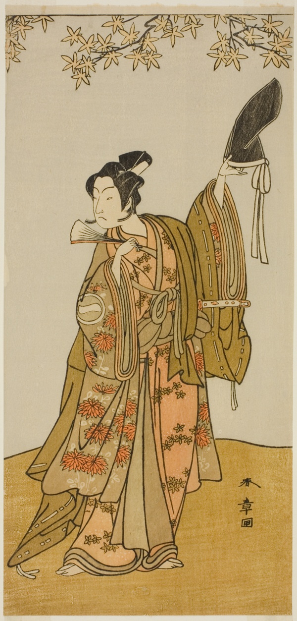 Ichikawa Monnosuke II as Shimokōbe Shōji Yukihira and Segawa Yūjiro I as Matsukaze, Sister of Togashi no Saemon, in “Your Favorite Play: The Subscription List” (Gohiiki Kanjinchō)