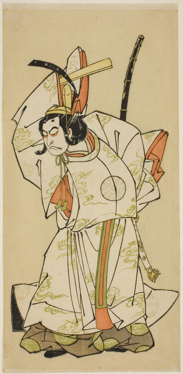 The Actor Nakamura Nakazo I as Prince Koreakira (?) in the Play Gohiiki Kanjincho, Performed at the Nakamura Theater in the Eleventh Month, 1773