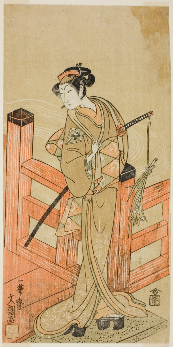 The Actor Nakamura Matsue I as Tsuchiya Umegawa Disguised as the Female Sumo Wrestler Oyodo (?) in the Play Naniwa no Onna-zumo (?), Performed at the Nakamura Theater (?) in the Sixth Month, 1770 (?)