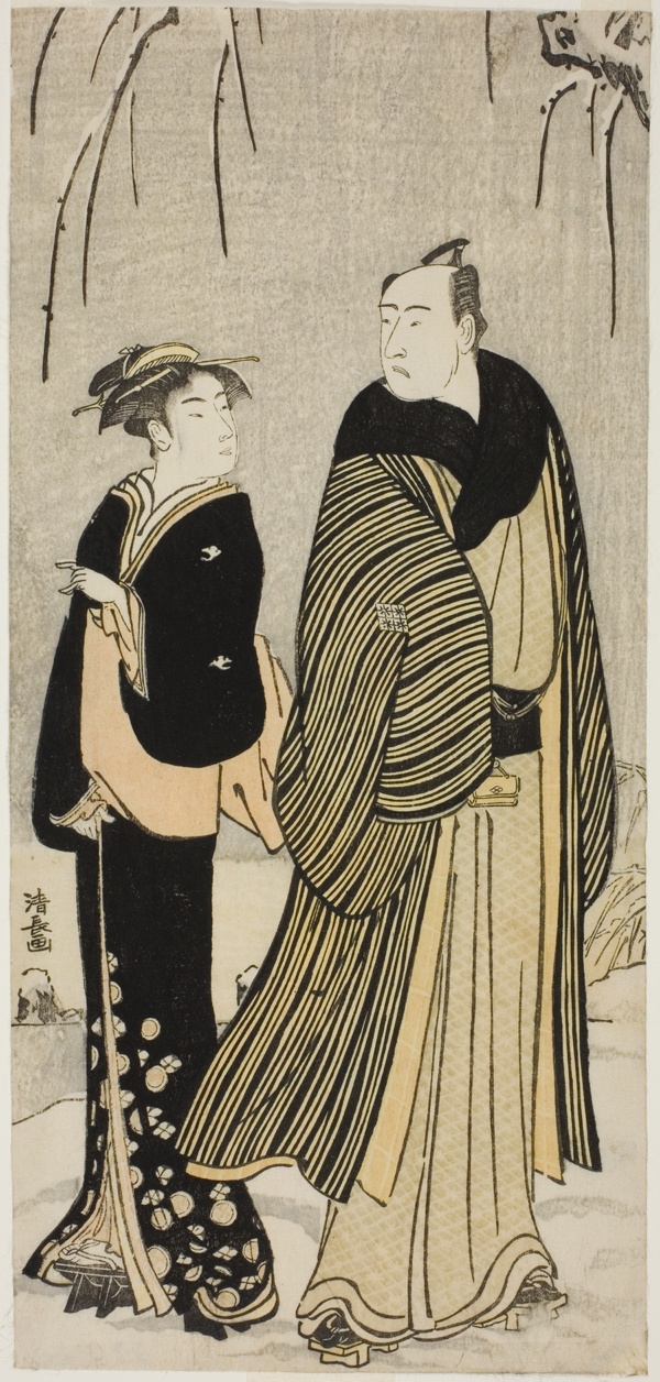 The Actor Matsumoto Koshiro IV and a geisha, from an untitled series of prints showing Actors in private life