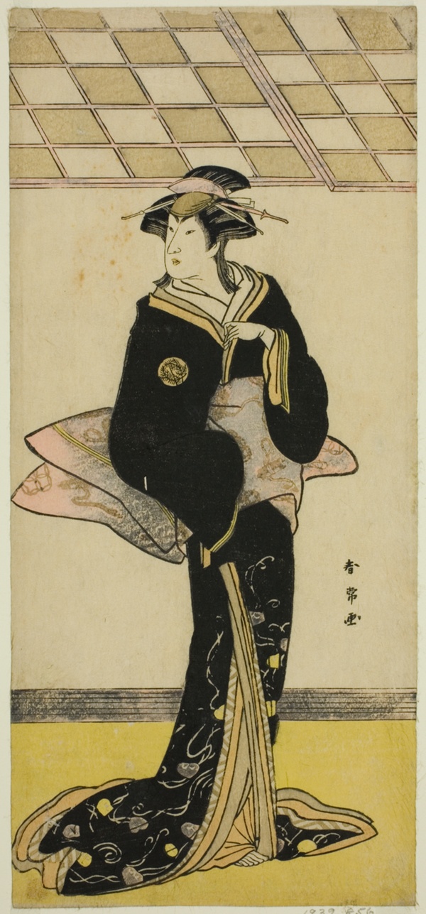 The Actor Nakamura Riko I as Lady Manko (Manko Gozen) (?) in the Play Soga Musume Choja (?), Performed at the Nakamura Theater (?) in the First Month, 1784 (?)