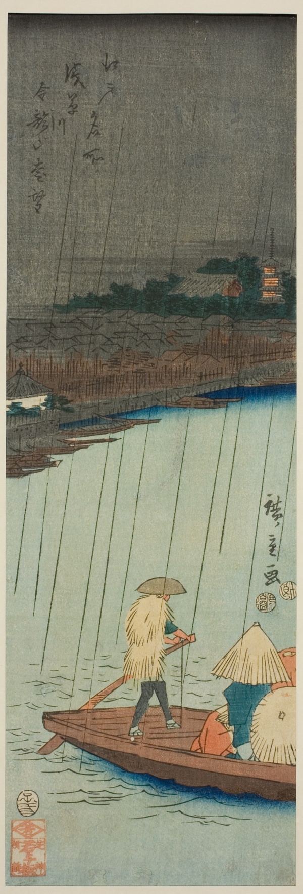 Distant View of Kinryuzan Temple from Asakusa River, from the series 
