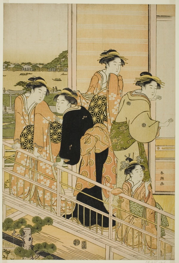 Women on a Balcony of a Yoshiwara Teahouse