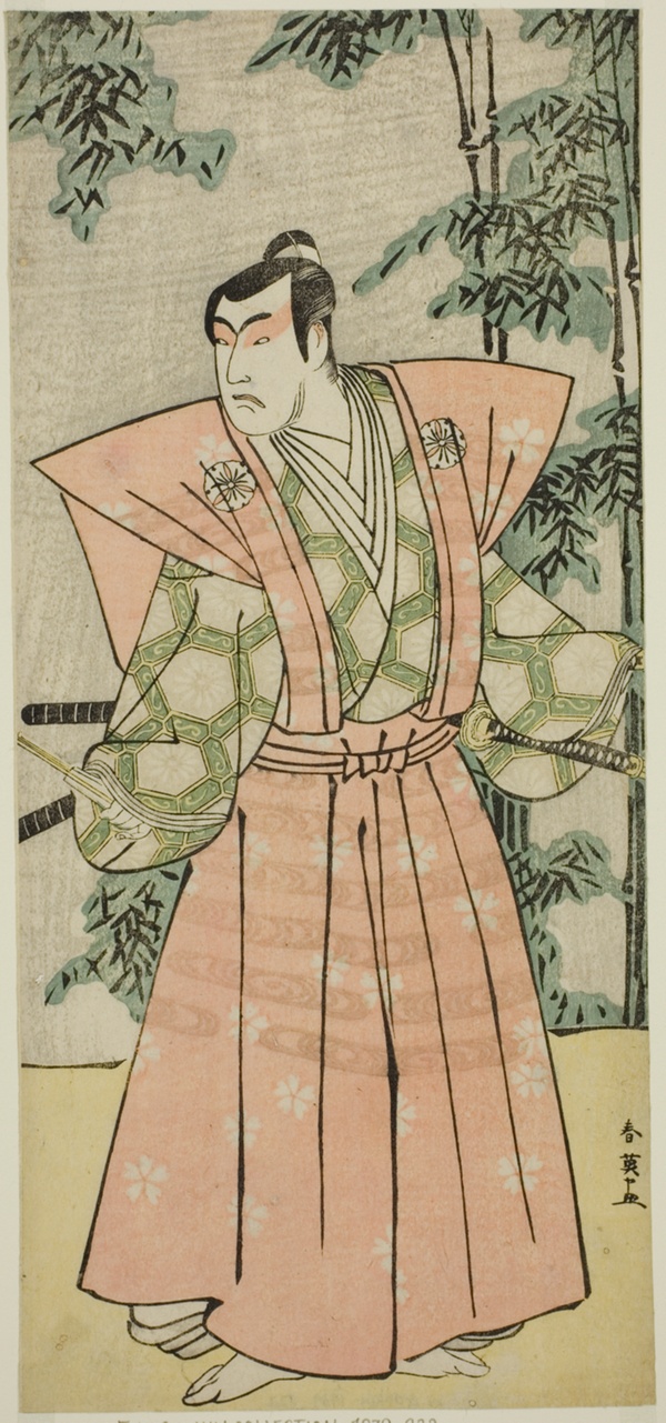 The Actor Matsumoto Koshiro IV as Hatakeyama Shigetada Disguised as Honjo Soheiji (?) in the Play Edo no Fuji Wakayagi Soga (?), Performed at the Nakamura Theater (?) in the First Month, 1789 (?)