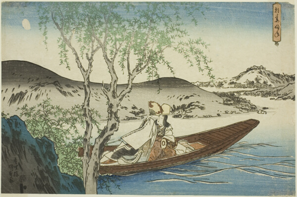 Shirabyoshi Dancer in Asazuma Boat (Asazuma-bune), from an untitled series of landscapes