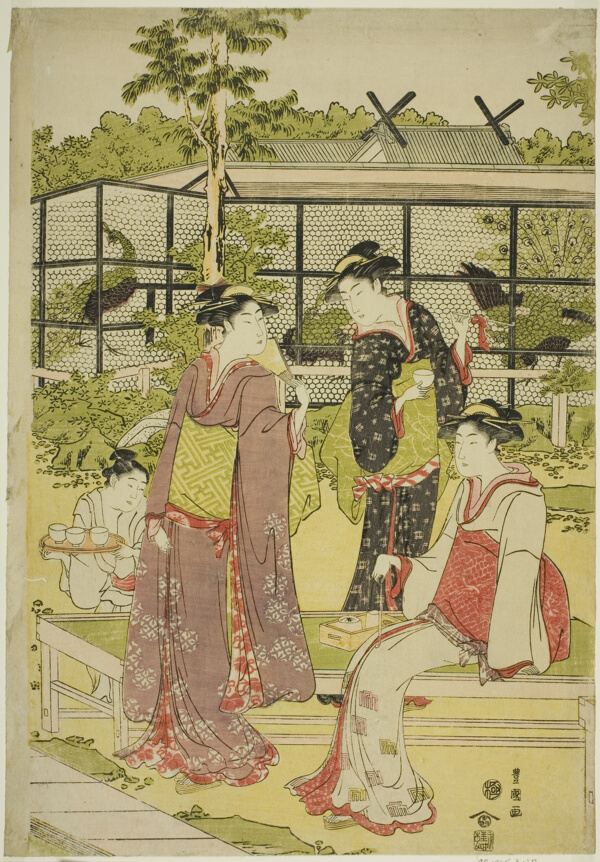 Women Visiting the Bird and Flower Teahouse (Kachojaya)