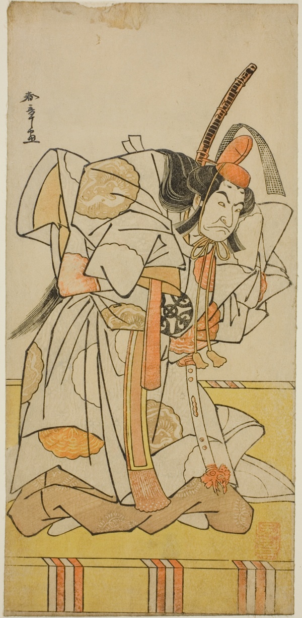 The Actor Nakamura Nakazo I as Prince Takahiro in the Play Date Nishiki Tsui no Yumitori, Performed at the Morita Theater in the Eleventh Month, 1778