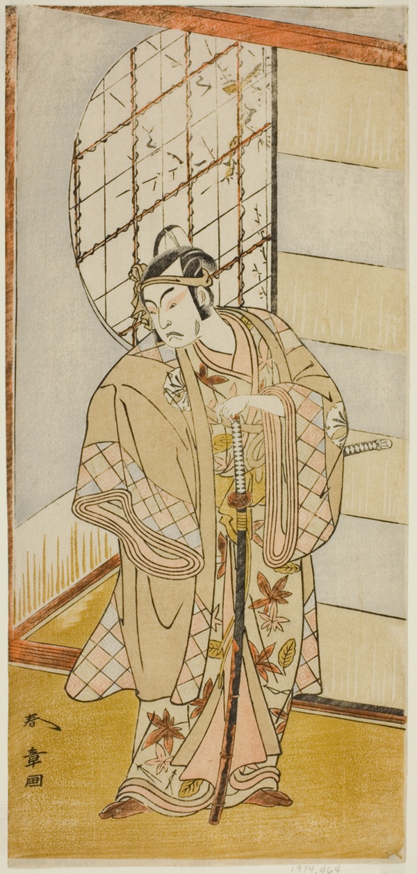 The Actor Matsumoto Koshiro IV as Matsuo-maru in the Play Sugawara Denju Tenarai Kagami, Performed at the Nakamura Theater in the Ninth Month, 1773