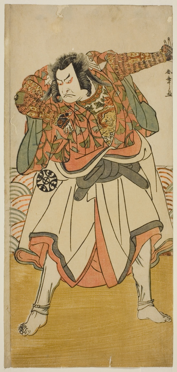 The Actor Nakamura Nakazo I as Chinzei Hachiro Tametomo Disguised as an Ascetic Monk, in the Play Kitekaeru Nishiki no Wakayaka, Performed at the Nakamura Theater in the Eleventh Month, 1780