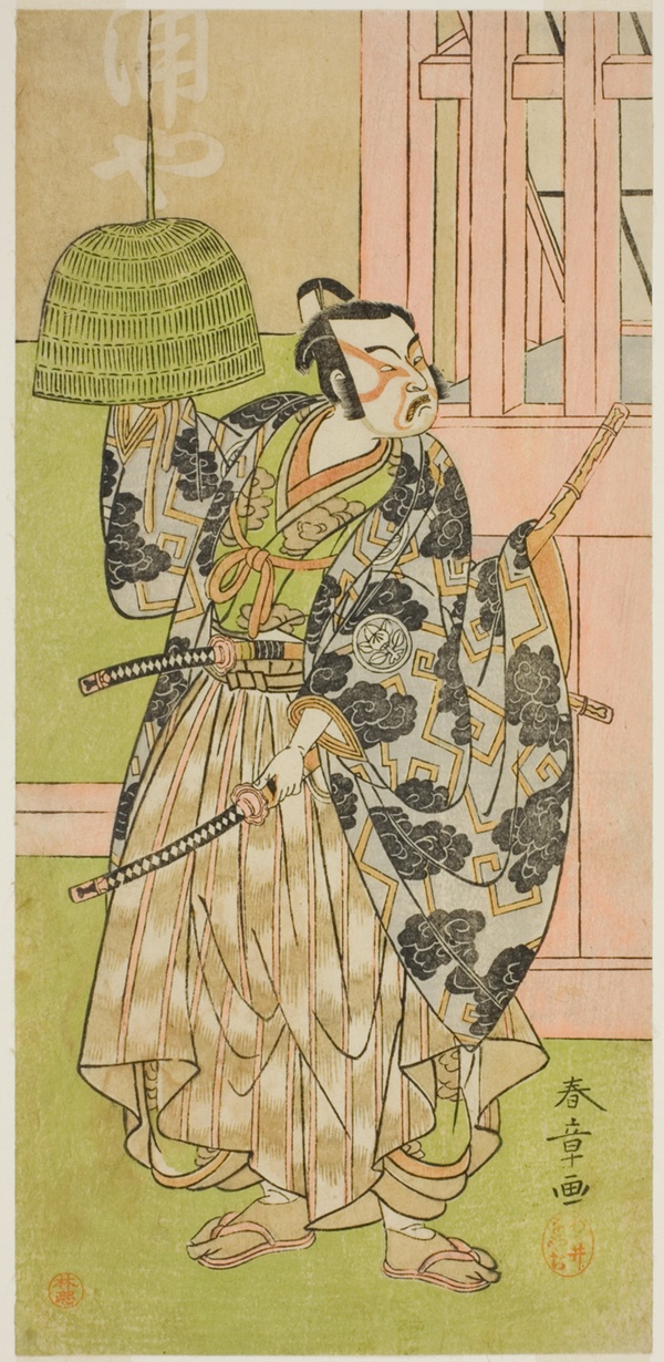 The Actor Ichimura Uzaemon IX as Fuwa Banzaemon in the Play Keisei Nagoya Obi, Performed at the Ichimura Theater in the Eighth Month, 1771