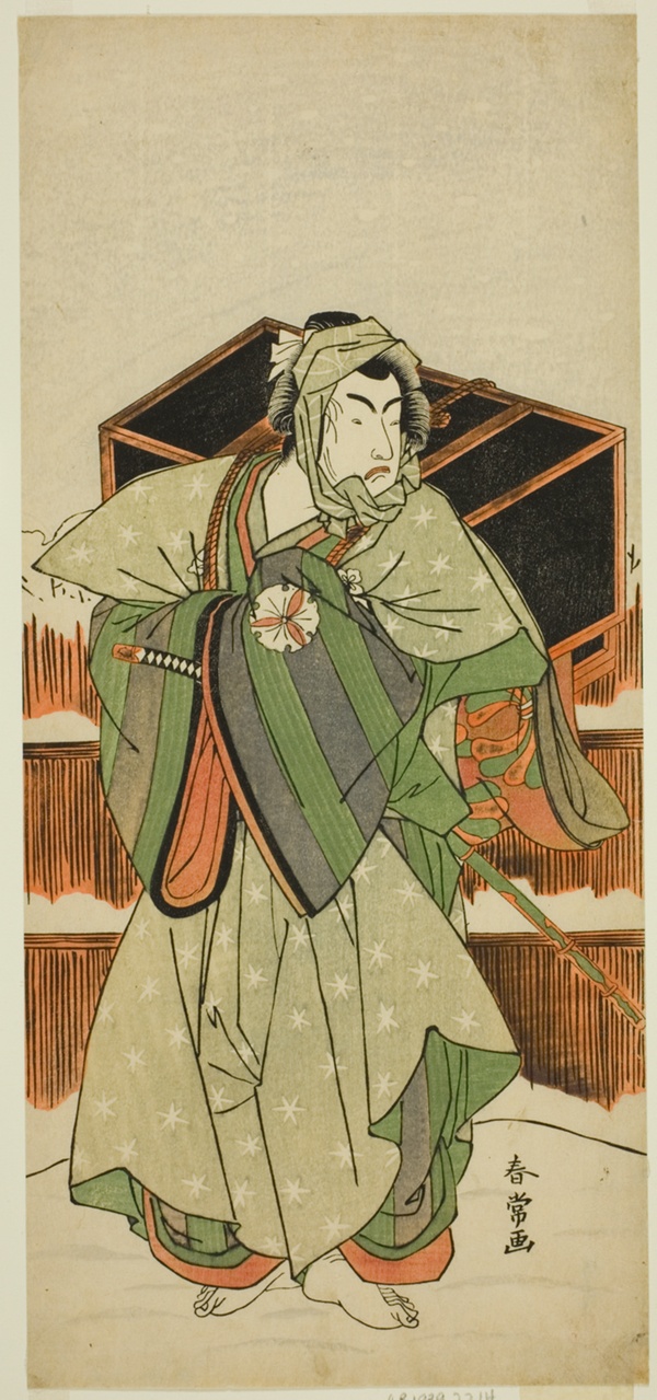 The Actor Matusmto Koshiro IV as Ise no Saburo Disguised as Mizoro no Sabu in the Play Mure Takamatsu Yuki no Shirahata, Performed at the Ichimura Theater in the Eleventh Month, 1780