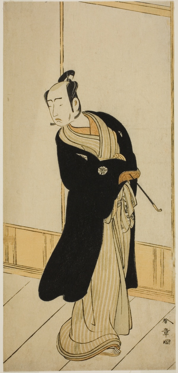 The Actor Matsumoto Koshiro IV as Izutsu Onnanosuke (?) in the Play Keisei Tsuki no Miyako (?), Performed at the Morita Theater (?) in the Ninth Month, 1775 (?)