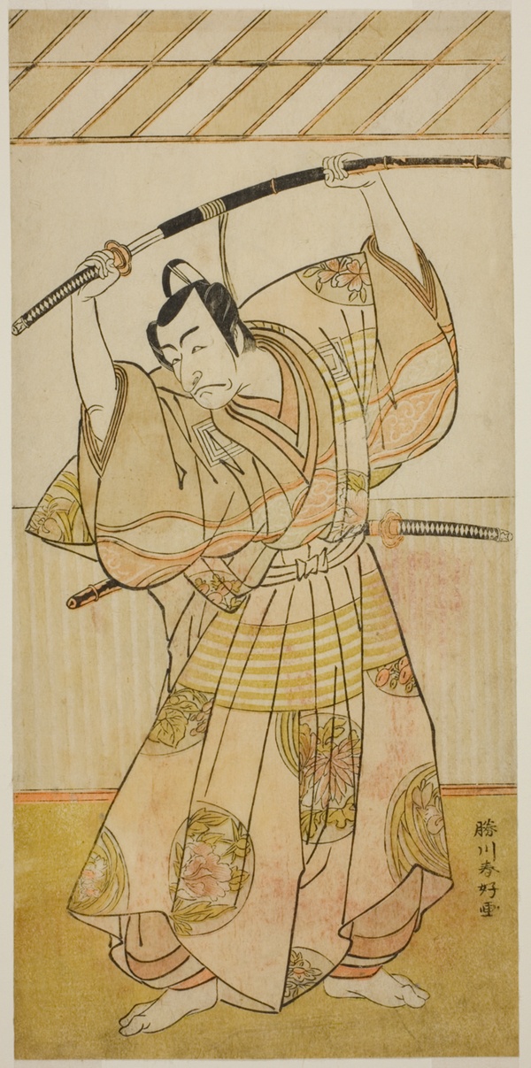 The Actor Ichikawa Danjuro V as Taira no Munekiyo (?) from the Play Kitekaeru Nishiki no Wakayaka (?), Performed at the Nakamura Theater (?) in the Eleventh Month, 1780 (?)