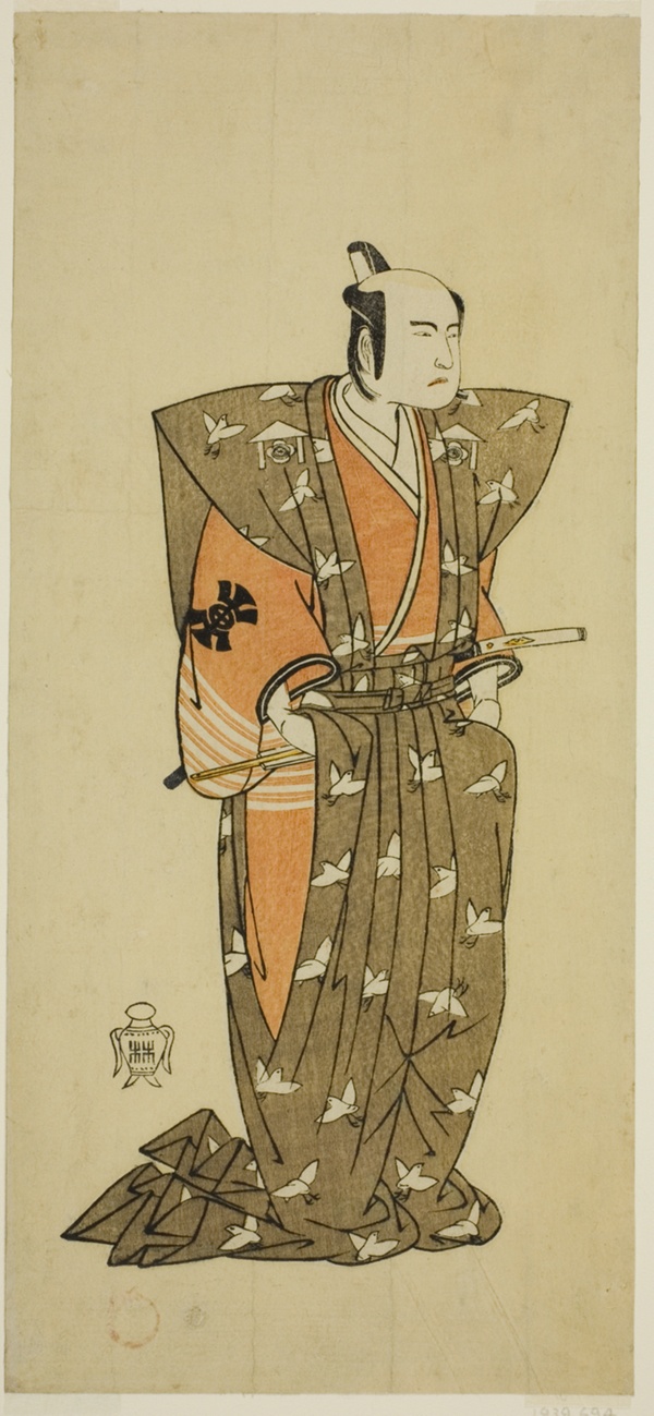 The Actor Bando Mitsugoro I as Soga no Juro Sukenari (?) in the Play Shuen Soga Omugaeshi (?), Performed at the Ichimura Theater (?) in the Second Month, 1768 (?)