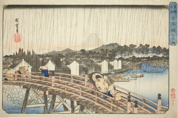 Rain at Nihonbashi Bridge (Nihonbashi no hakuu), from the series 
