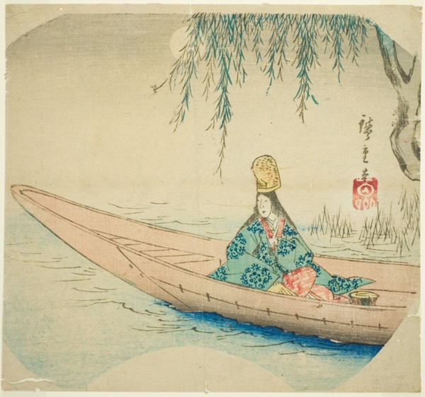 Shirabyoshi dancer in asazuma boat