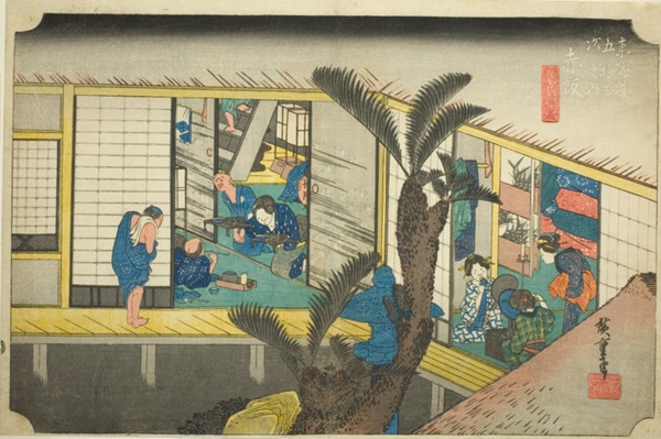 Akasaka: Waitresses at an Inn (Akasaka, ryosha shofu no zu), from the series 