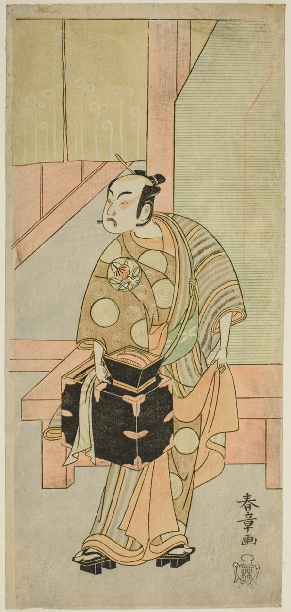 The Actor Ichimura Uzaemon IX as the Hairdreser Komagata Ikkaku in the Play Fuji no Yuki Kaikei Soga, Performed at the Ichimura Theater in the First Month, 1770