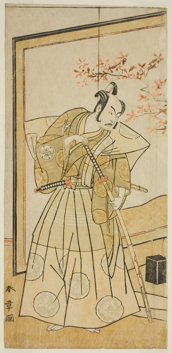 The Actor Nakamura Juzo II as Akita Jonosuke in the Play Onna Aruji Hatsuyuki no Sekai, Performed at the Morita Theater in the Eleventh Month, 1773