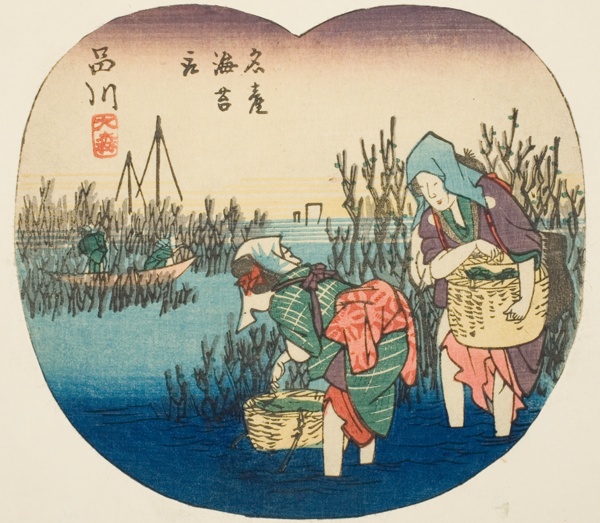 Gathering Seaweed at Omori in Shinagawa (Shinagawa, Omori, meisan nori tori), section of sheet no. 1 from the series 
