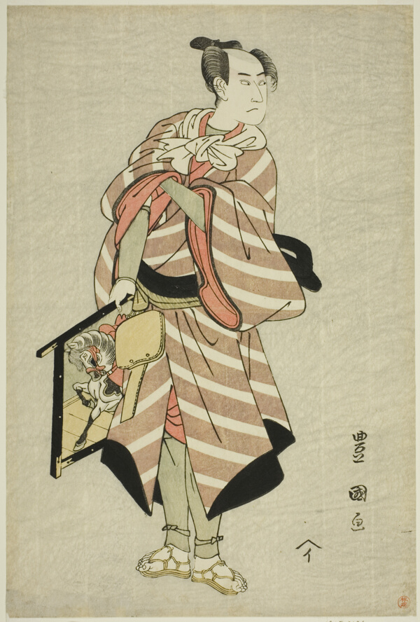 The actor Sawamura Sojuro III as the packhorse-man Muchizo in the play 