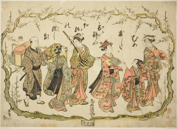 Party on their way to view plum blossoms