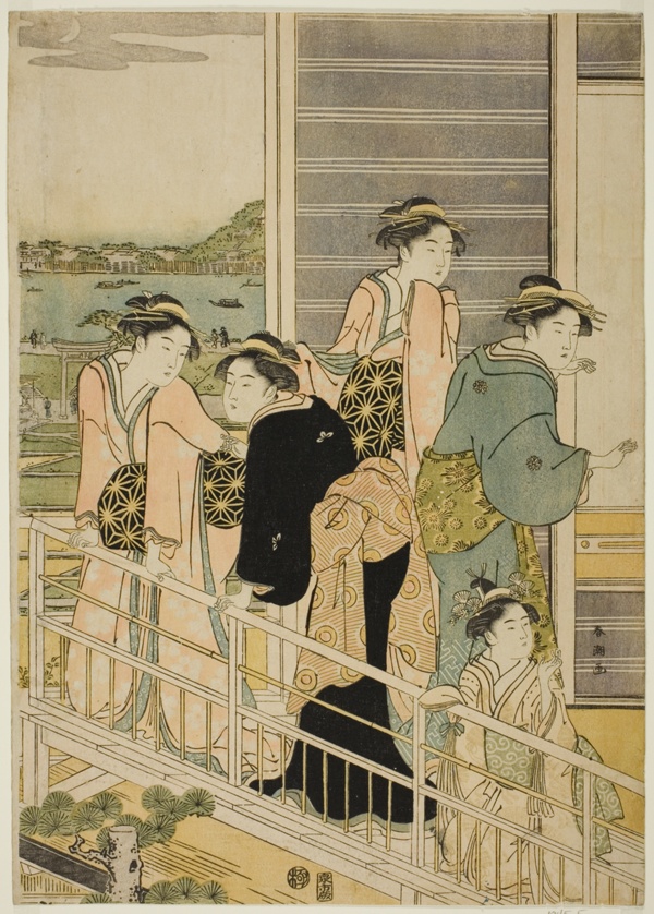 Women on a Balcony of a Yoshiwara Teahouse
