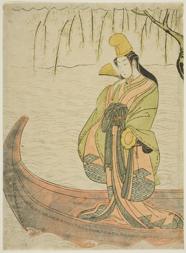 Shirabyoshi Dancer standing in Asazuma Boat