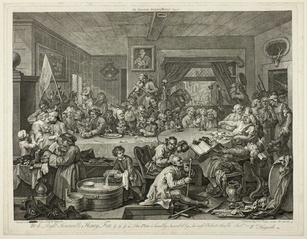 An Election Entertainment, plate one from Four Prints of an Election