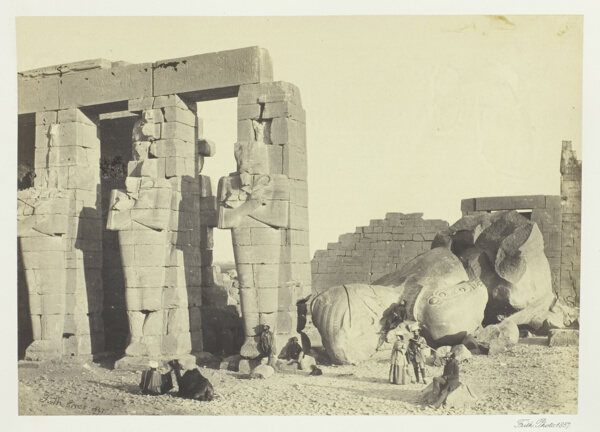 Osiride Pillars and Great Fallen Colossus, at the Memnonium, Thebes