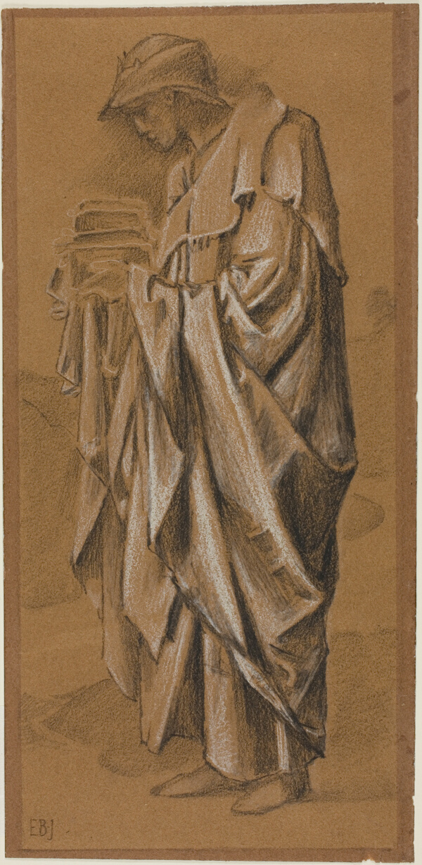Standing Draped Figure in Profile to Left