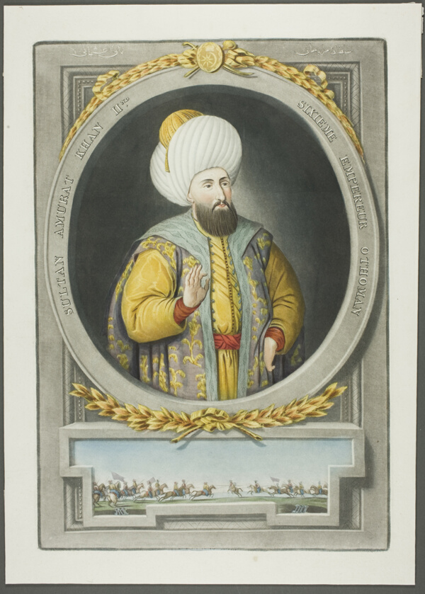 Amurat Kahn II, from Portraits of the Emperors of Turkey