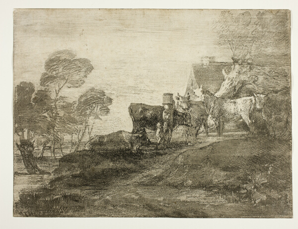 Landscape with Cattle by a Cottage