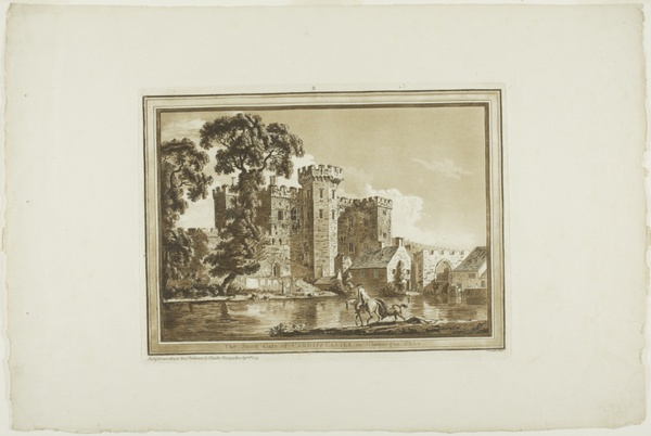 The South Gate of Cardiff Castle in Glamorgan Shire, from Twelve Views in Aquatint from Drawings taken on the Spot in South Wales