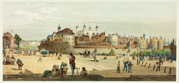 The Tower and Mint from Great Tower Hill, plate two from Original Views of London as It Is