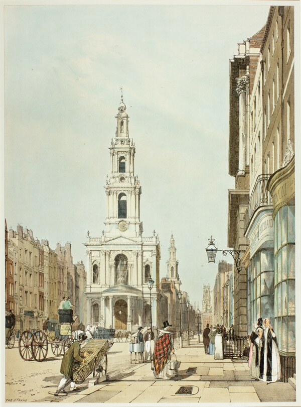 The Strand, plate 21 from Original Views of London as It Is