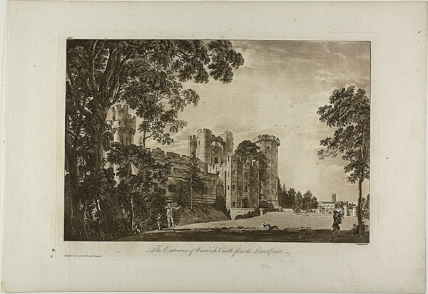 The Entrance of Warwick Castel from the Lower Court, plate 2
