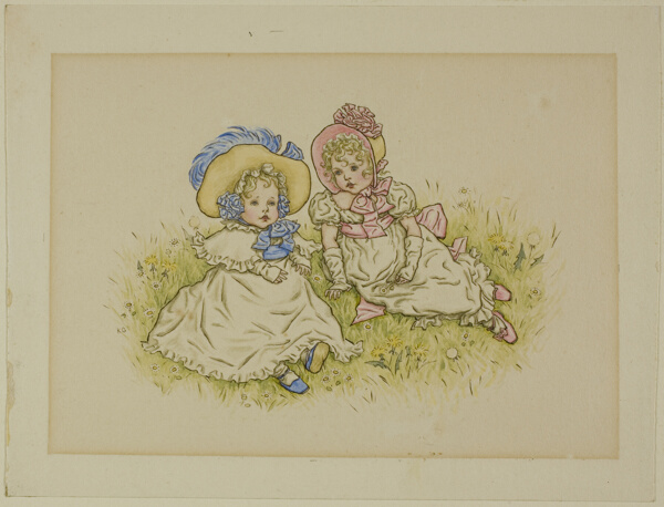 Two Little Girls with Bonnets