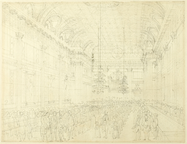 Study for Freemason's Hall, Great Queen Street, from Microcosm of London