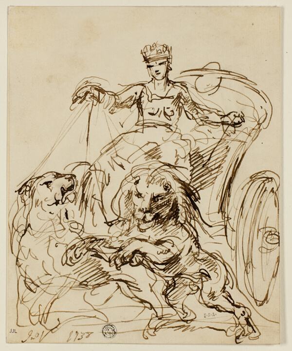 Cybele on Chariot Drawn by Lions