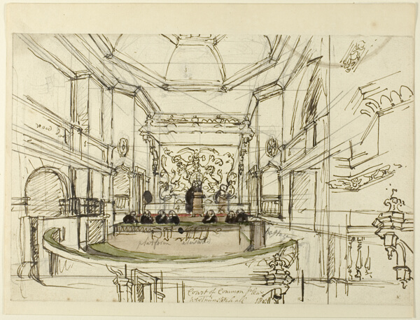 Study for Court of Common Pleas, Westminster Hall, from Microcosm of London