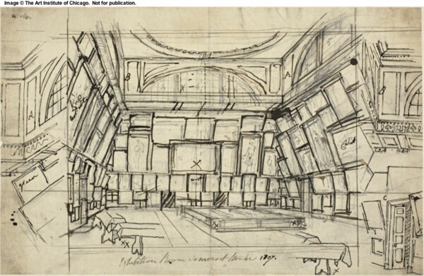 Study for Exhibition Room, Somerset House, from Microcosm of London