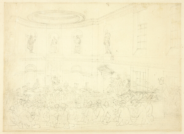 Study for India House, the Sale Room, from Microcosm of London