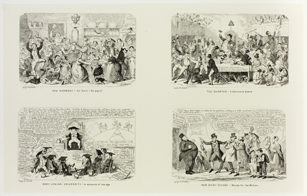 New Harmony - All Owin' No Payin' from George Cruikshank's Steel Etchings to The Comic Almanacks: 1835-1853 (top left)