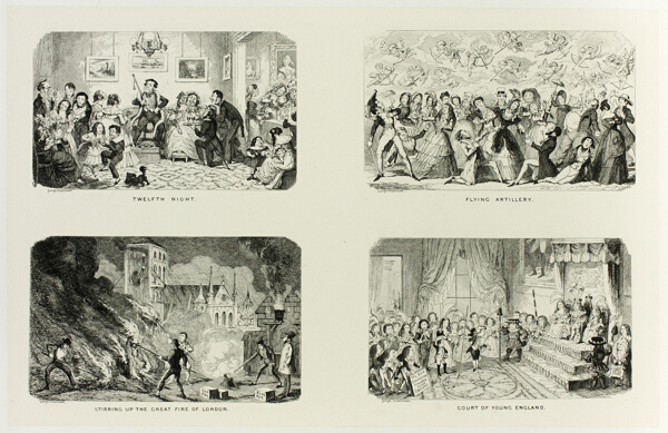 Twelfth Night from George Cruikshank's Steel Etchings to The Comic Almanacks: 1835-1853 (top left)