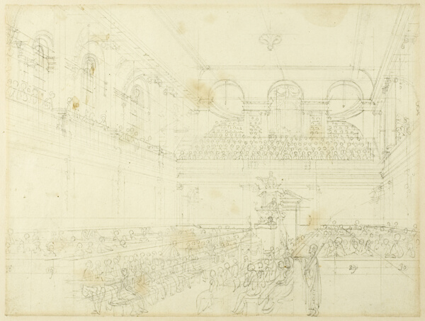 Study for Foundling Hospital, the Chapel, from Microcosm of London