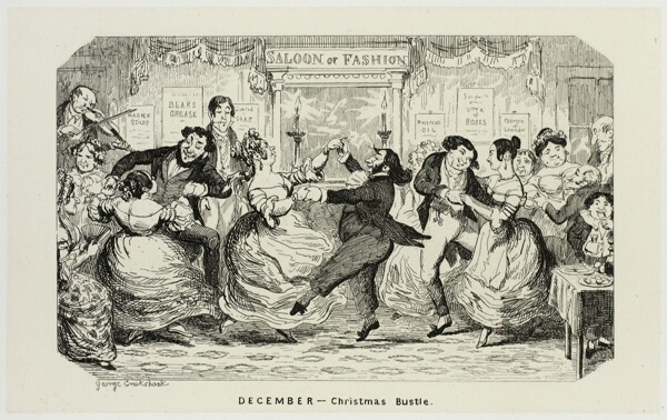 December - Christmas Bustle from George Cruikshank's Steel Etchings to The Comic Almanacks: 1835-1853