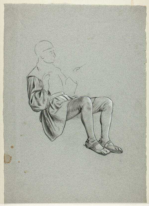 Unfinished Sketch of Seated Man