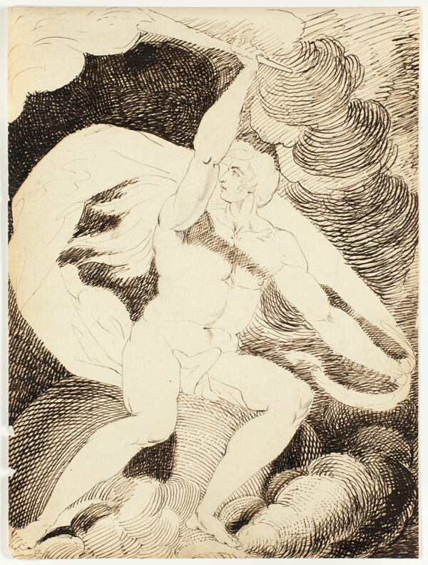 Nude Figure of a Man with Flaming Torch